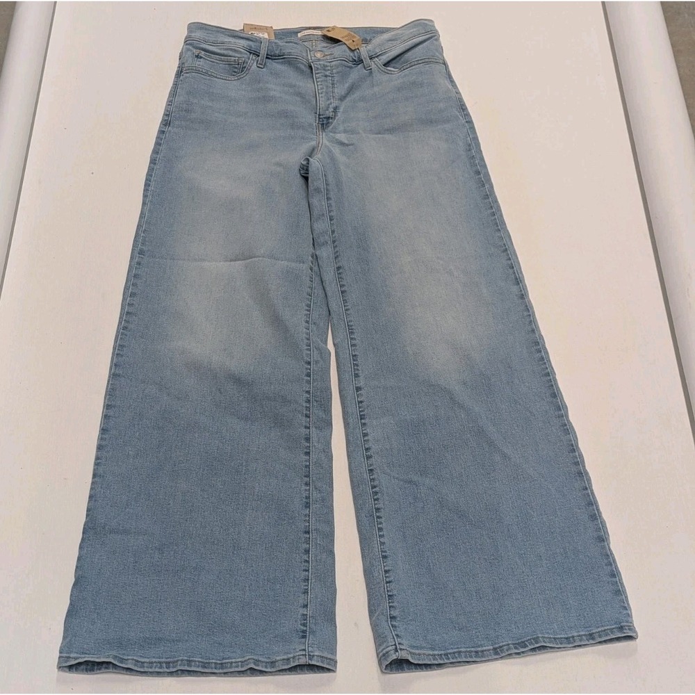 Light Wash Wide Leg High Rise Jeans Levi's 318 Shaping Women's 32 US 14 NWT